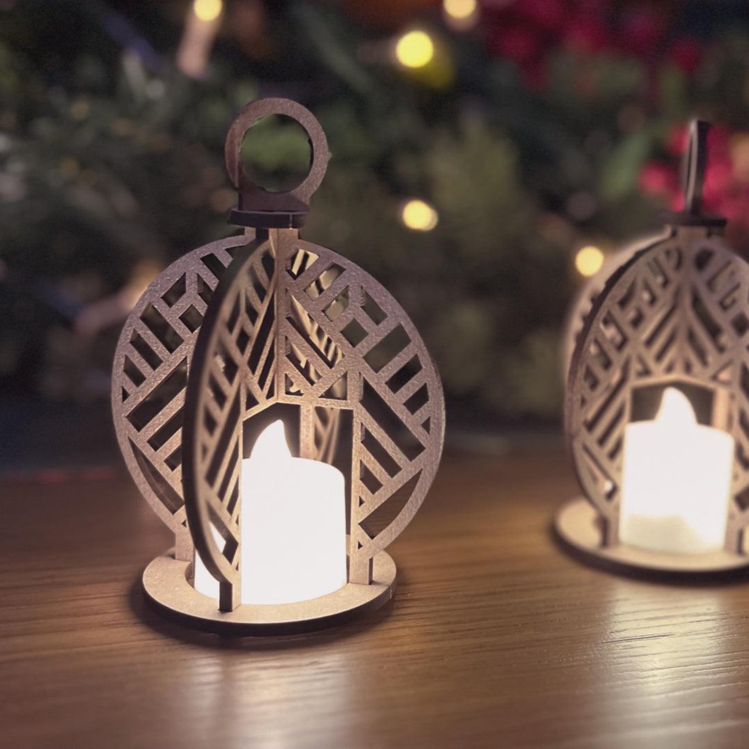 Candle Baubles - Art Deco x2 - Grizzly Bear