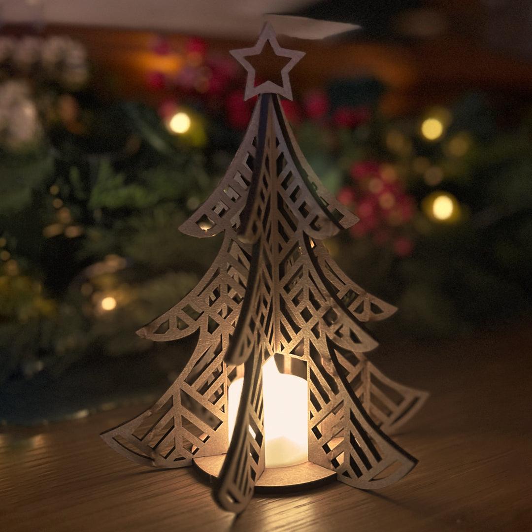 Candle Christmas Tree - Art Deco - Grizzly Bear