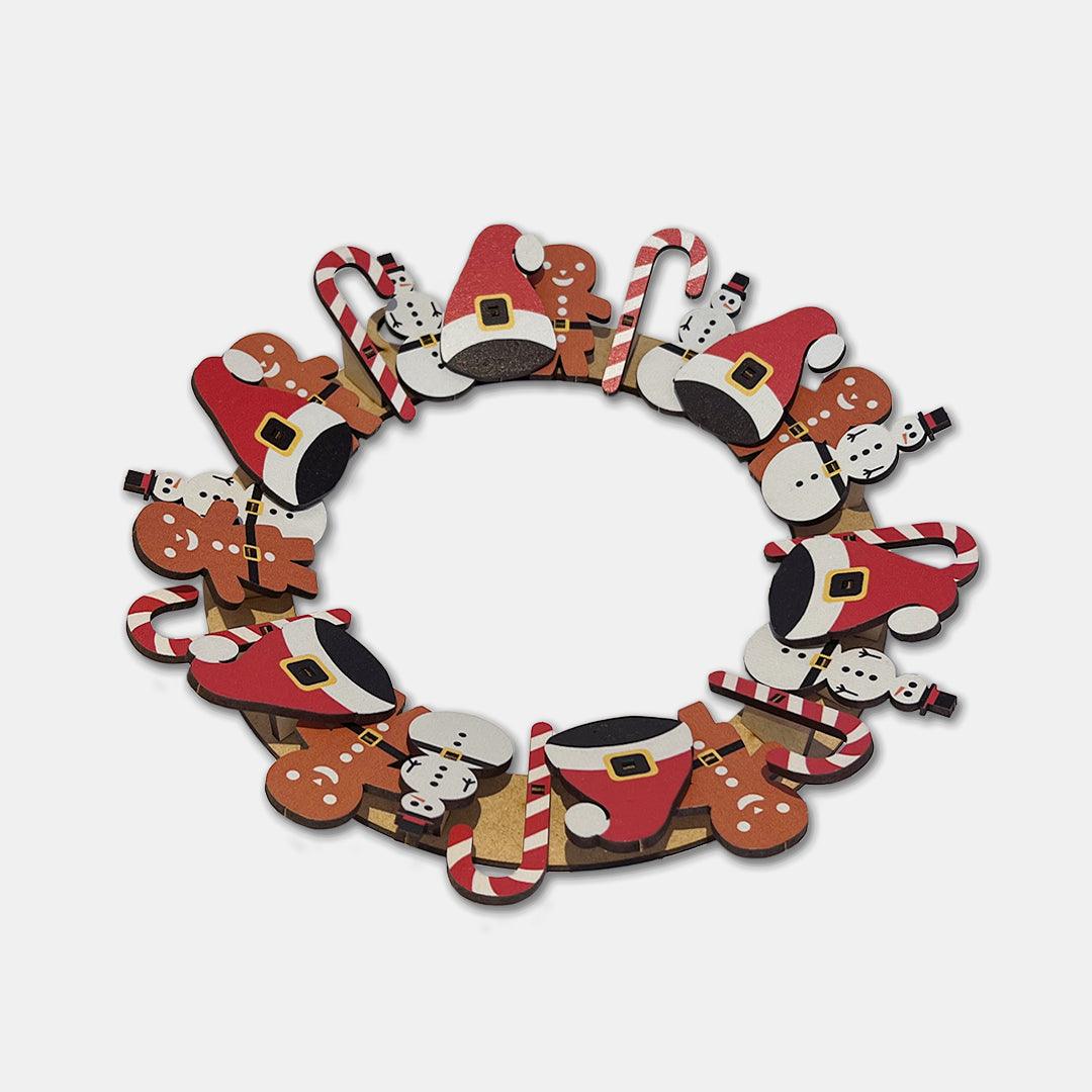 Christmas Wreath - Coloured - Grizzly Bear