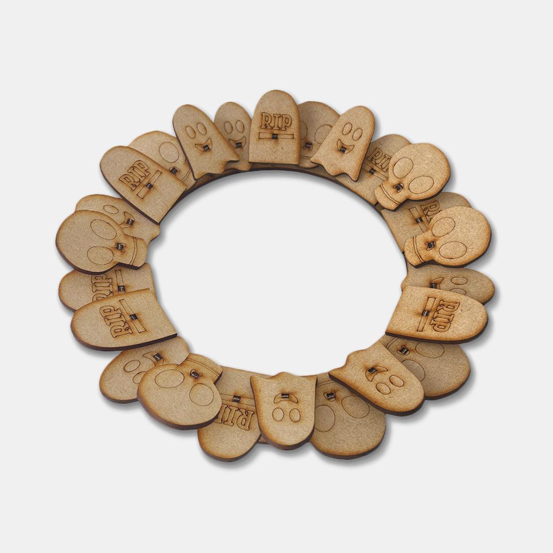 Halloween Wreath - Etched - Grizzly Bear