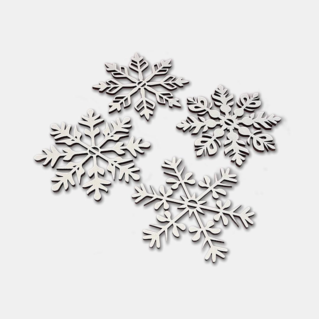 Ribbon - Coloured Snow Flakes x4 - Grizzly Bear
