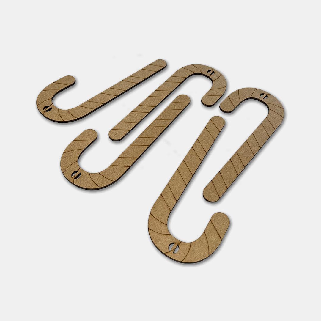 Ribbon - Etched Candy Canes x5 - Grizzly Bear