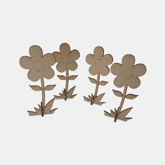 Flowers - Etched x4