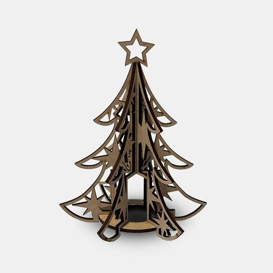 Candle Christmas Tree - Stars - Grizzly Bear