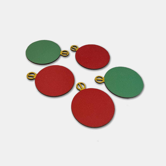 Ribbon - Coloured Baubles x5 - Grizzly Bear