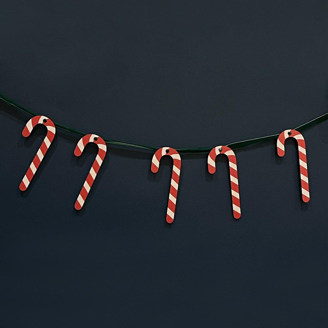 Ribbon - Coloured Candy Canes x5 - Grizzly Bear