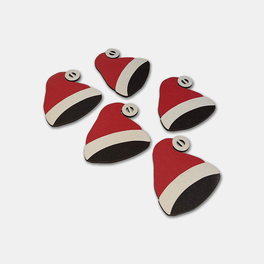 Ribbon - Coloured Christmas Hats x5 - Grizzly Bear