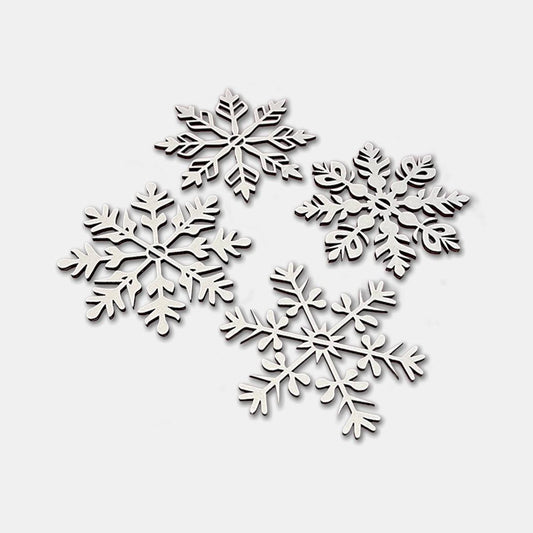 Ribbon - Coloured Snow Flakes x4 - Grizzly Bear