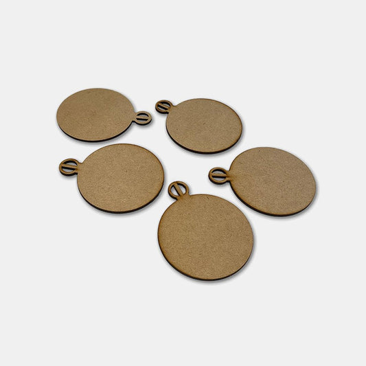 Ribbon - Etched Baubles x5 - Grizzly Bear
