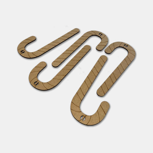 Ribbon - Etched Candy Canes x5 - Grizzly Bear